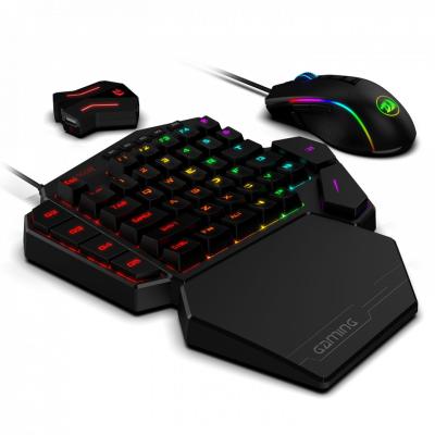 Redragon K585 One-handed RGB Gaming Keyboard Blue Switch and M721-Pro Mouse Combo with GA200 Converter for Xbox One/PS4/Switch/PS3/PC Black US