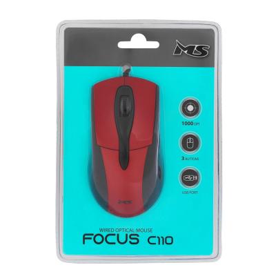 MS Focus C110 Wired mouse Black/Red