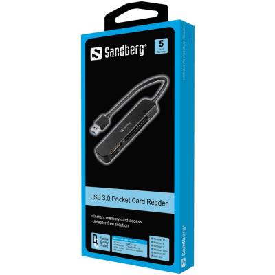 Sandberg USB 3.0 Pocket Card Reader Black