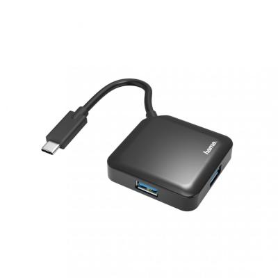 Hama 4 Port USB3.2 Type-C Hub Black