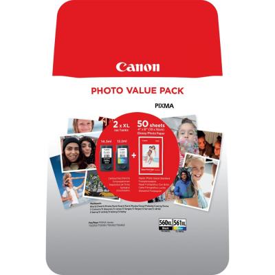 Canon PG-560 XL + CL-561 XL Multipack tintapatron + 50db GP-501 Glossy Photo Paper