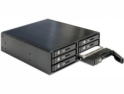 DeLock 5,25" hordozható rack 6 x 2,5" SATA HDD / SSD-hez