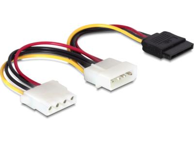 DeLock Cable Power 4 pin male > SATA 15 pin female + Power 4 pin female