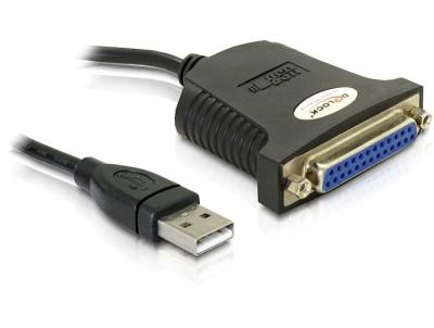DeLock USB 1.1 to Parallel Adapter Cable 0,8m Black