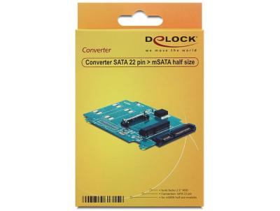 DeLock Converter SATA 22 pin > mSATA half size