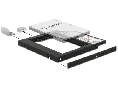 DeLock Slim SATA 5,25" Installation Frame for 1 x 2,5" SATA HDD up to 9,5mm