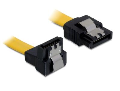 DeLock Cable SATA 6 Gb/s male straight > SATA male downwards angled 20cm Yellow Metal