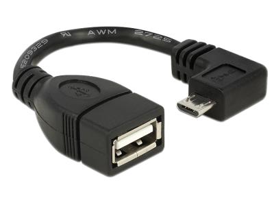 DeLock Cable Micro USB type-B male angled > USB 2.0-A female OTG 11cm