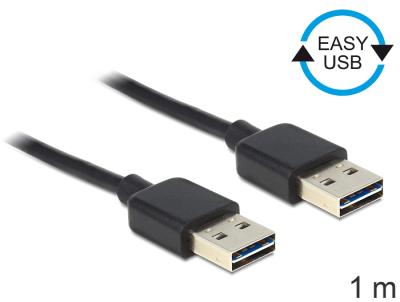 DeLock USB2.0-A apa > apa 1m kábel Black