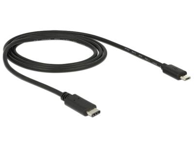 DeLock USB Type-C 2.0 - USB2.0 microB Black 1m