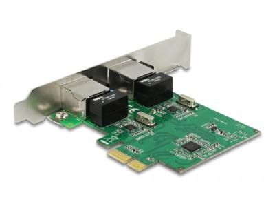DeLock PCI Express x1 Card 2x RJ45 Gigabit LAN RTL8111