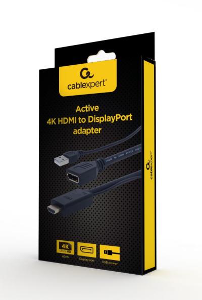 Gembird A-HDMIM-DPF-01 Active 4K HDMI to DisplayPort Adapter Black
