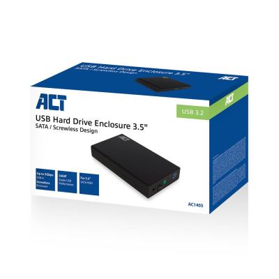 ACT AC1405 USB3.2 3,5" Hard Drive Enclosure Screwless Design Black