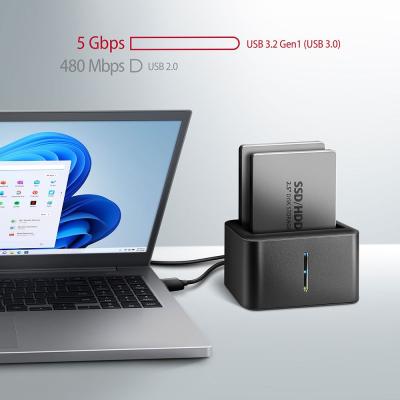 AXAGON ADSA-D25 SuperSpeed USB Dual 2,5" SSD/HDD Mini Dock Black