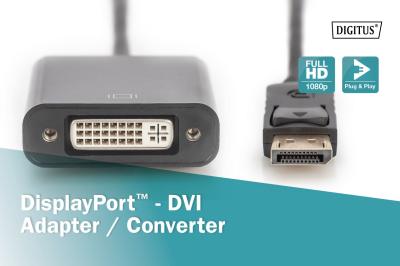 Assmann DisplayPort adapter cable, DP - DVI (24+5)