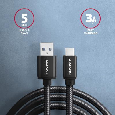 AXAGON BUCM3-AM20AB Speed USB-C > USB-A 3.2 Gen 1 Cable 2m Black