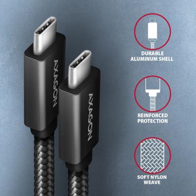 AXAGON BUCM32-CM10AB Speed+ USB-C > USB-C 3.2 Gen 2 Cable 1m Black