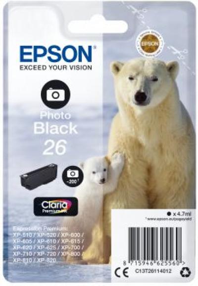 Epson T2611 (26) Photo Black tintapatron