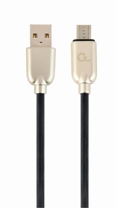 Gembird CC-USB2R-AMmBM-2M microUSB Premium rubber charging and data cable 2m Black