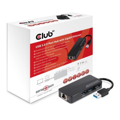 Club3D USB3.0 3-Port Hub with Gigabit Ethernet