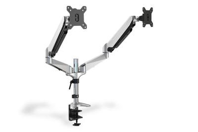 Digitus DA-90353 Universal Dual Desktop Monitor Mount With Gas Spring And Clamp Mount Silver