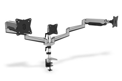 Digitus DA-90363 Universal Triple Monitor Table Mount With Gas Spring And Clamp Mount Silver