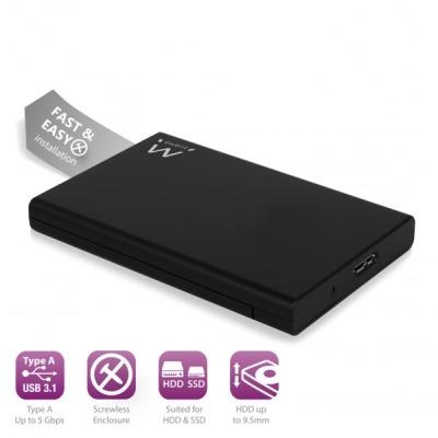 Ewent 2,5" SATA SSD/HDD screwless Black