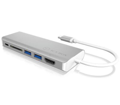 Raidsonic IcyBox IB-DK4034-CPD 6-in-1 USB Type-C Dock mit PD 100W White