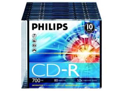 Philips CD-R 80 52x Slim 1db-os (1-es címke)