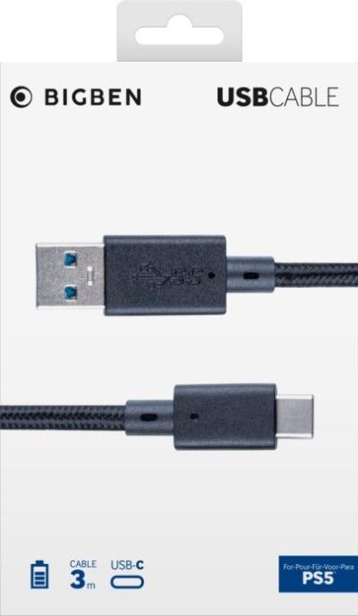 Bigben Interactive PS5 USB-C Charging and Data Cable 3m Black