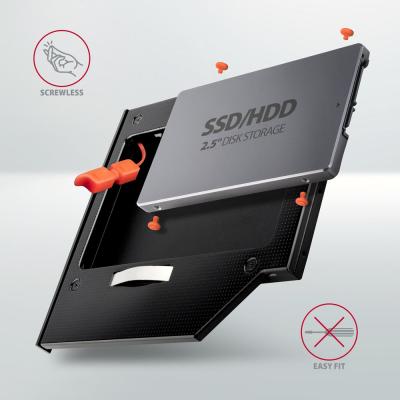 AXAGON RSS-CD09 ODD – 2,5" SATA SSD/HDD Caddy 9,5mm Black