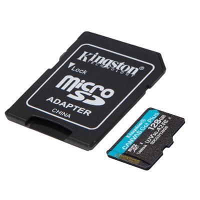 Kingston 128GB microSDXC Canvas Go! Plus Class 10 170R A2 U3 V30 Card + adapterrel