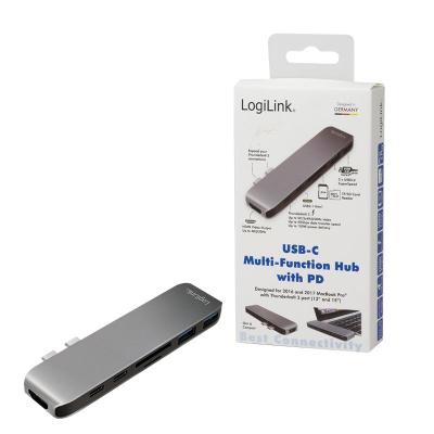 Logilink UA0302 USB-C 7-in-1 multifunctional hub with PD, aluminum alloy 100W