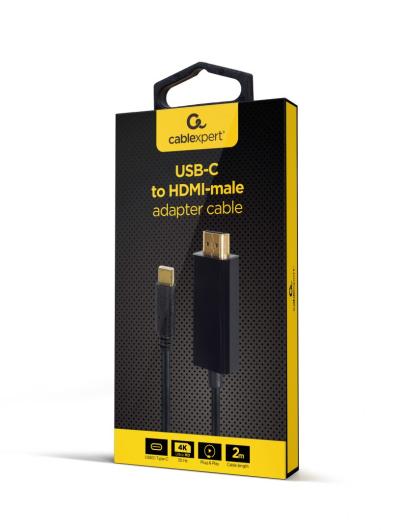 Gembird USB-C male to HDMI-male adapter 4K 30Hz cable 2m Back