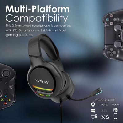 VERTUX Tokyo RGB Headset Black