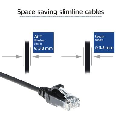 ACT CAT6 U-UTP Patch Cable 1m Black