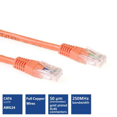 ACT CAT6 U-UTP Patch Cable 10m Orange