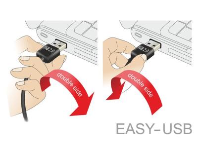 DeLock EASY-USB 2.0 Type-A male > USB 2.0 Type-B male 3m Black