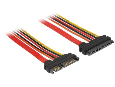 DeLock Extension cable SATA 6 Gb/s 22 pin plug > SATA 22 pin receptacle (3.3 V + 5 V + 12 V) 100 cm