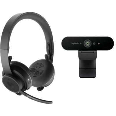 Logitech Zone Wireless Headset (Teams version) + Brio Webcam Black