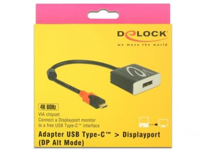 DeLock USB Type-C male > Displayport female (DP Alt Mode) 4K 60Hz Adapter