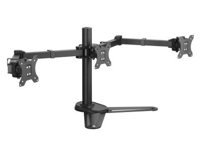 EQuip 17"-27" Articulating Triple Monitor Tabletop Stand Black