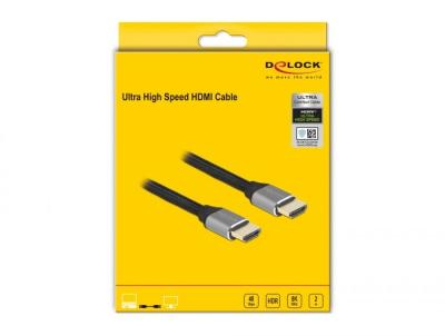 DeLock Ultra High Speed HDMI Cable 48 Gbps 8K 60 Hz 2m Grey Certified