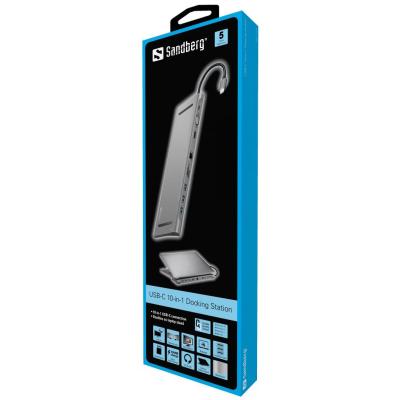 Sandberg USB-C 10-in-1 Docking Station Silver