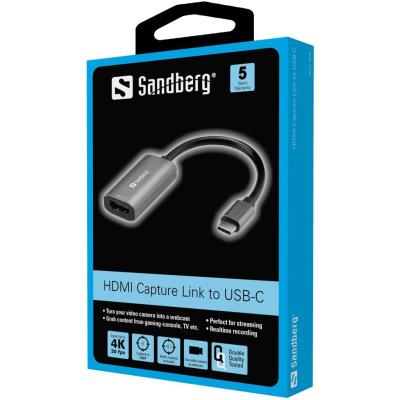 Sandberg HDMI Capture Link to USB-C Black