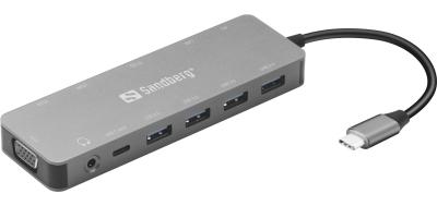 Sandberg USB-C 13-in-1 Travel Dock Grey