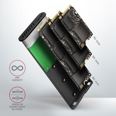AXAGON EEM2-SBC SuperSpeed+ USB-C - M.2 SATA SSD RAW Box Black