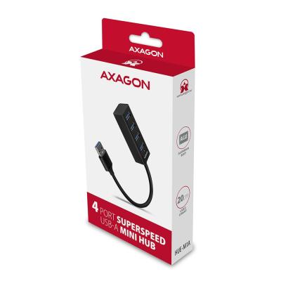 AXAGON HUE-M1A SuperSpeed USB-A Mini Hub 4-Portos USB3.2 HUB Metal black