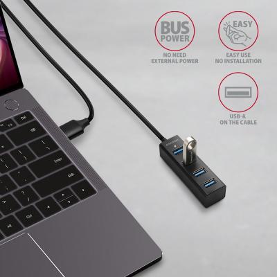 AXAGON HUE-M1AL SuperSpeed USB-A Mini Hub 4-Portos USB3.2 HUB Metal black