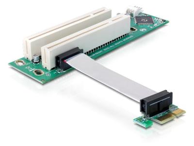 DeLock Riser Card PCI Express x1 > 2x PCI with flexible cable 9 cm left insertion